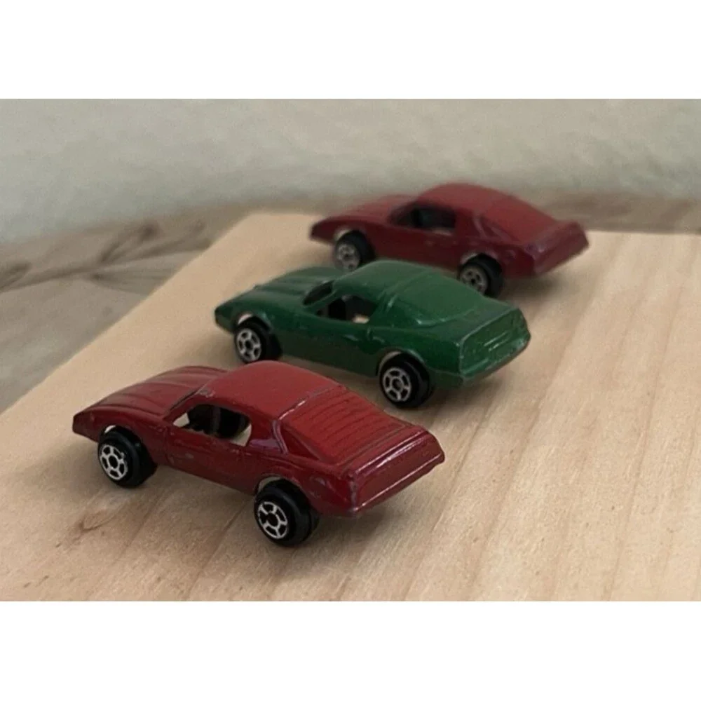 Tootsie Lot of 3 Firebird Metal Toy Cars 2 Red 1 Green Vintage Made In USA